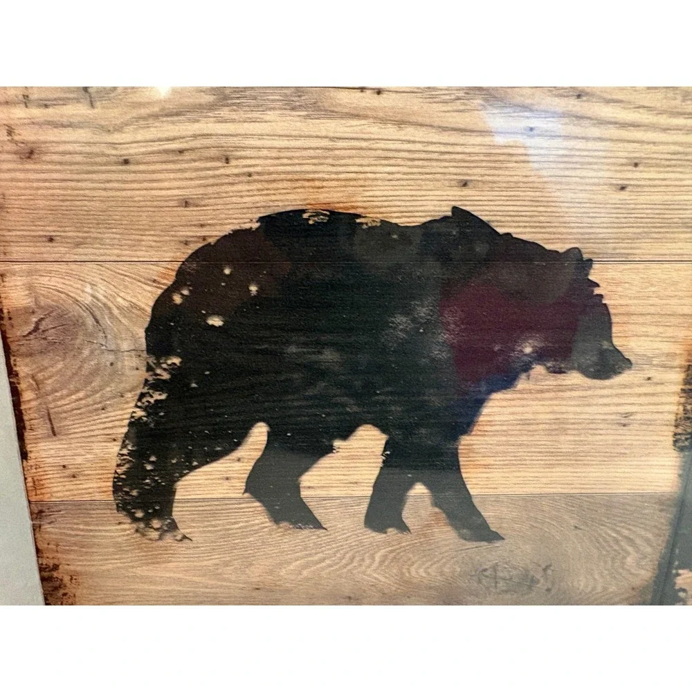 IKEA Bjornamo Wooden Wall Art Set of 3 - Forest Silhouettes: Bear, Owl, Elk